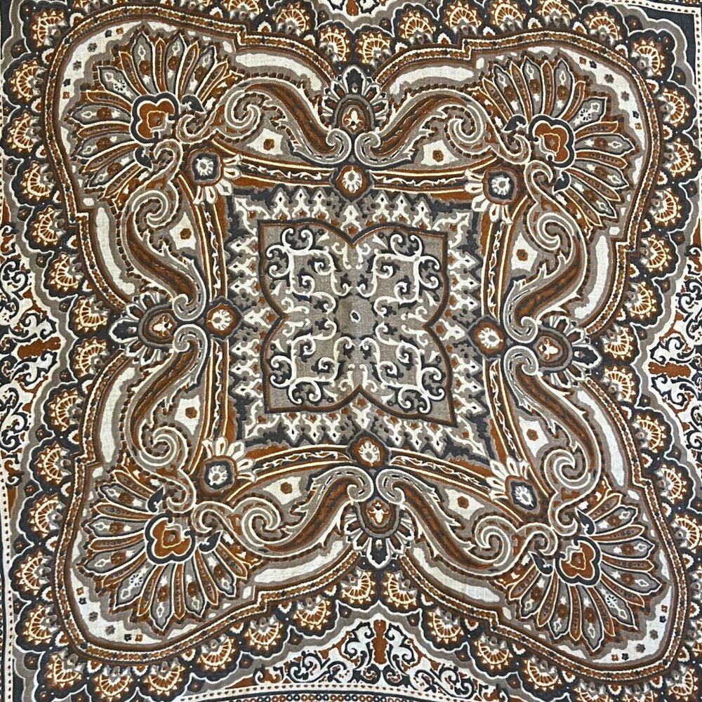 Vintage Rayon Scarf Made in Italy for Strawbridge & Clothier  C. 1970s